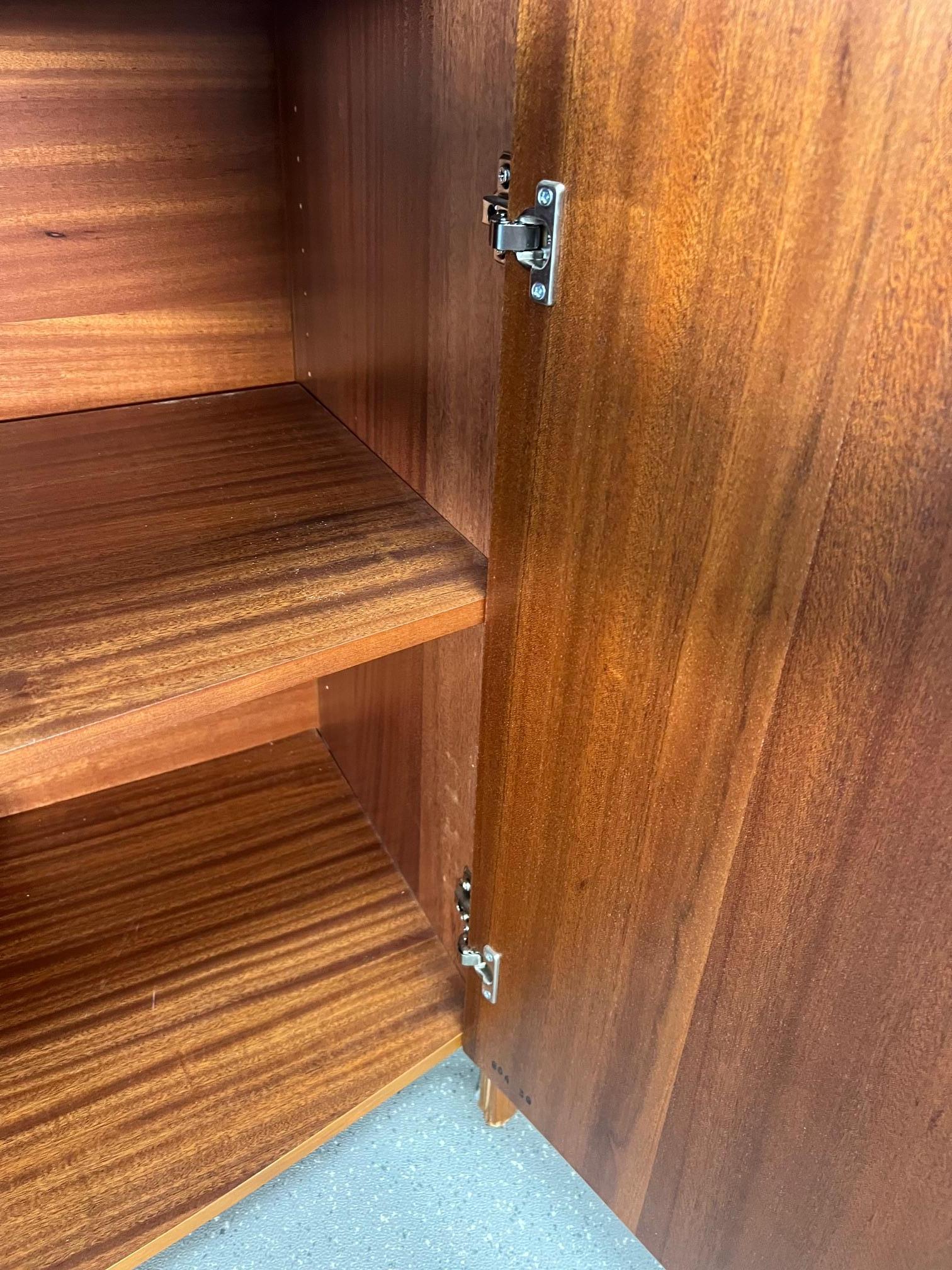 Veneer Midcentury Danish Modern Teak Credenza Buffet By Skovby Bow Front For Sale