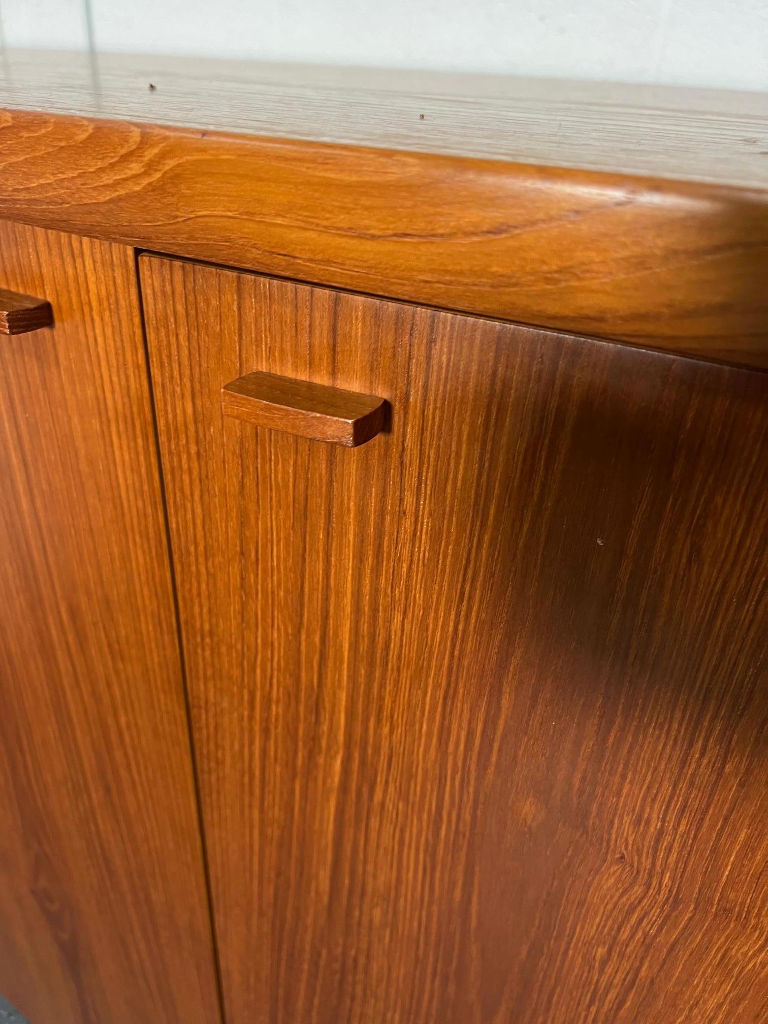Midcentury Danish Modern Teak Credenza Buffet By Skovby Bow Front For Sale 1