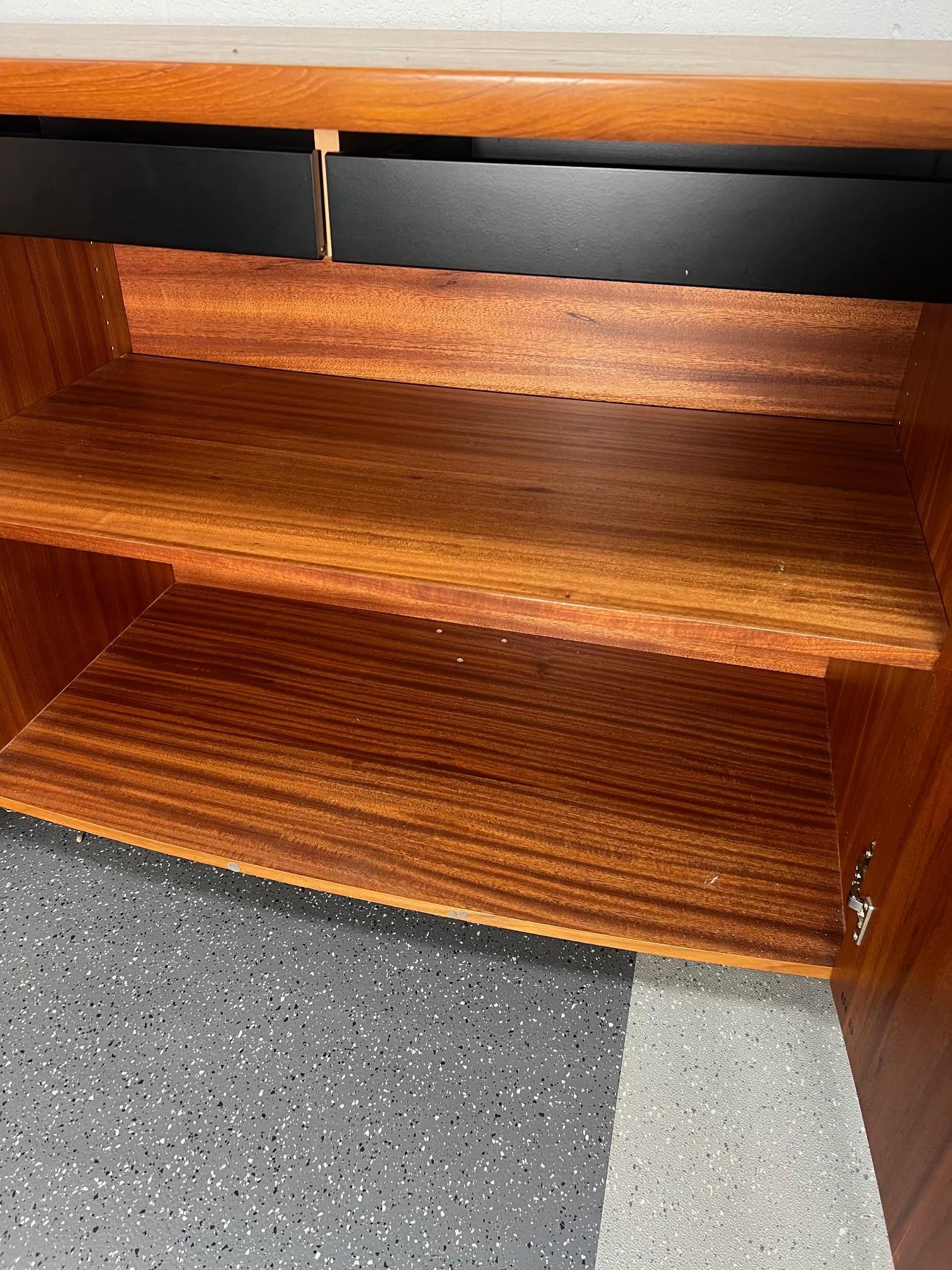 Midcentury Danish Modern Teak Credenza Buffet By Skovby Bow Front For Sale 2