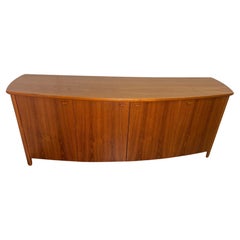Midcentury Danish Modern Teak Credenza Buffet By Skovby Bow Front