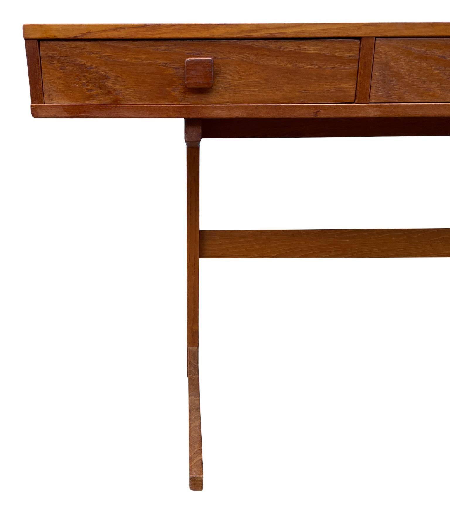 Midcentury Danish Modern teak Desk by Georg Petersens 3 drawer 4
