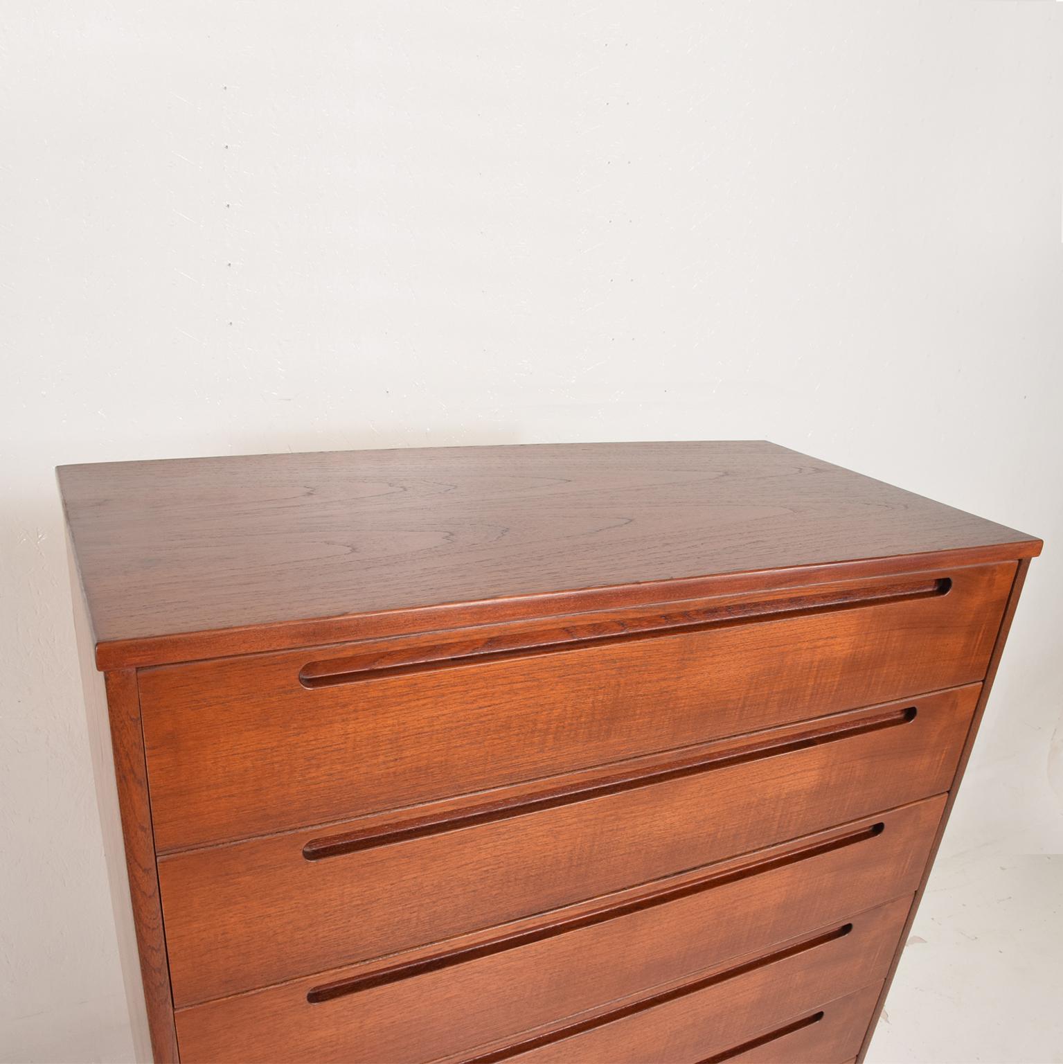 Midcentury Danish Modern Teak Dresser Tall Highboy by Nils Jonsson 4
