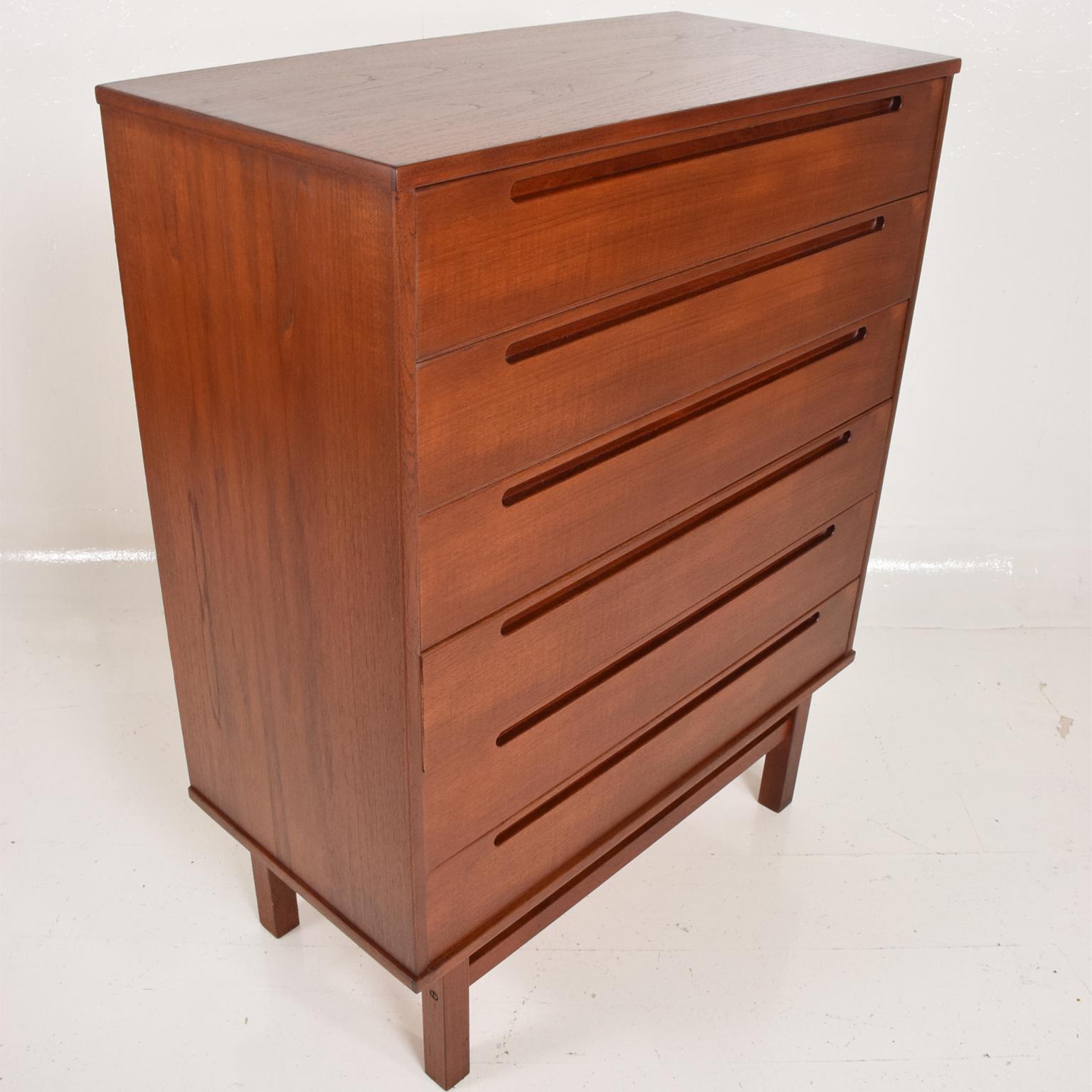 Midcentury Danish Modern Teak Dresser Tall Highboy by Nils Jonsson 6