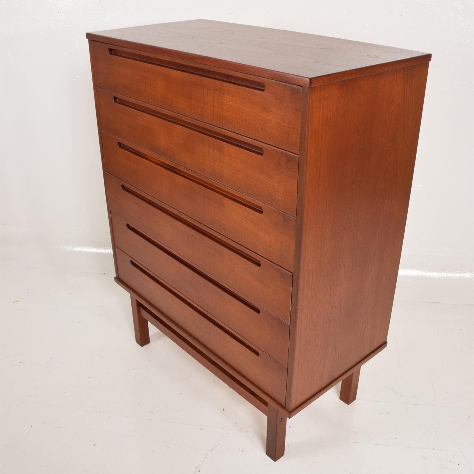 Midcentury Danish Modern Teak Dresser Tall Highboy by Nils Jonsson 7