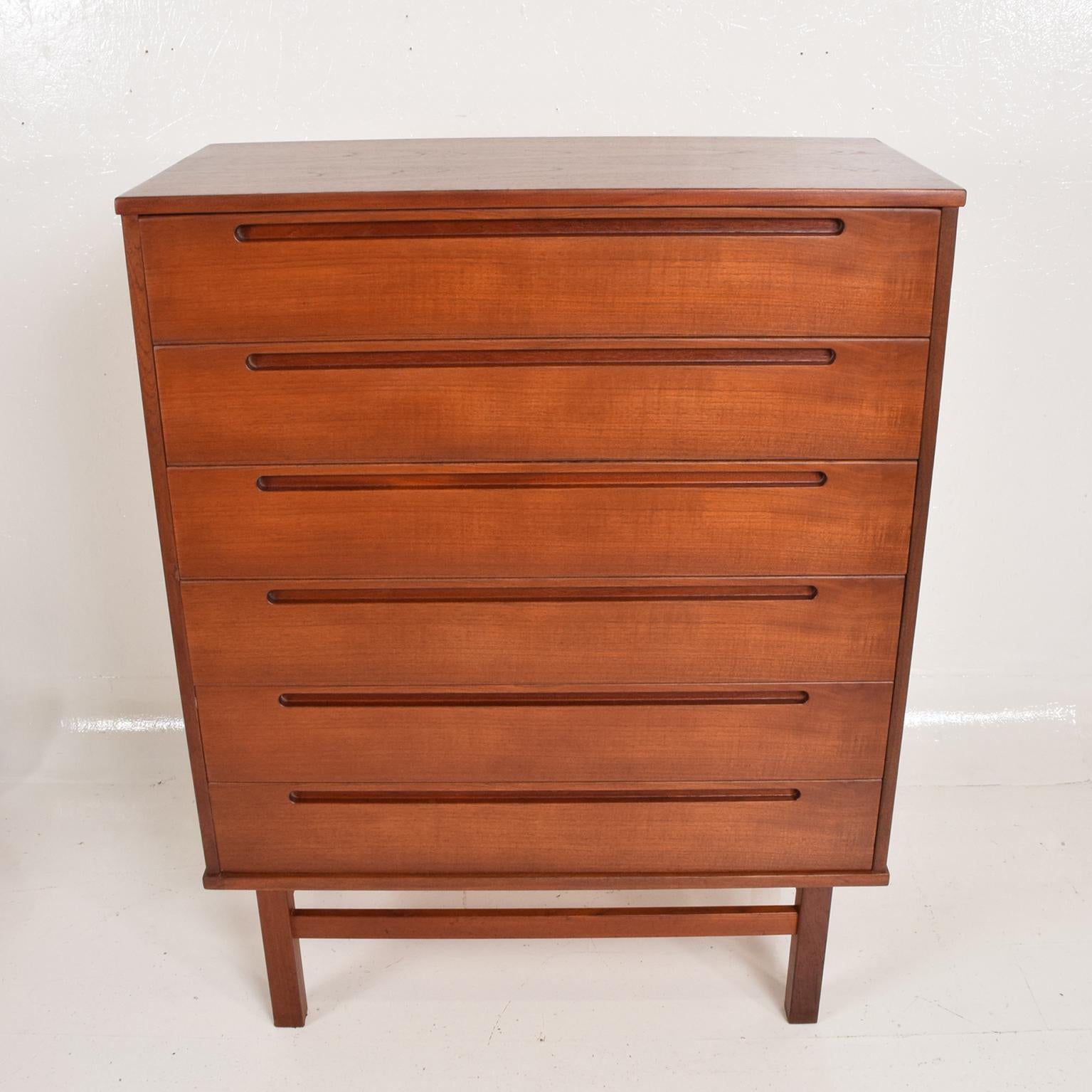 Midcentury Danish Modern Teak Dresser Tall Highboy by Nils Jonsson 2