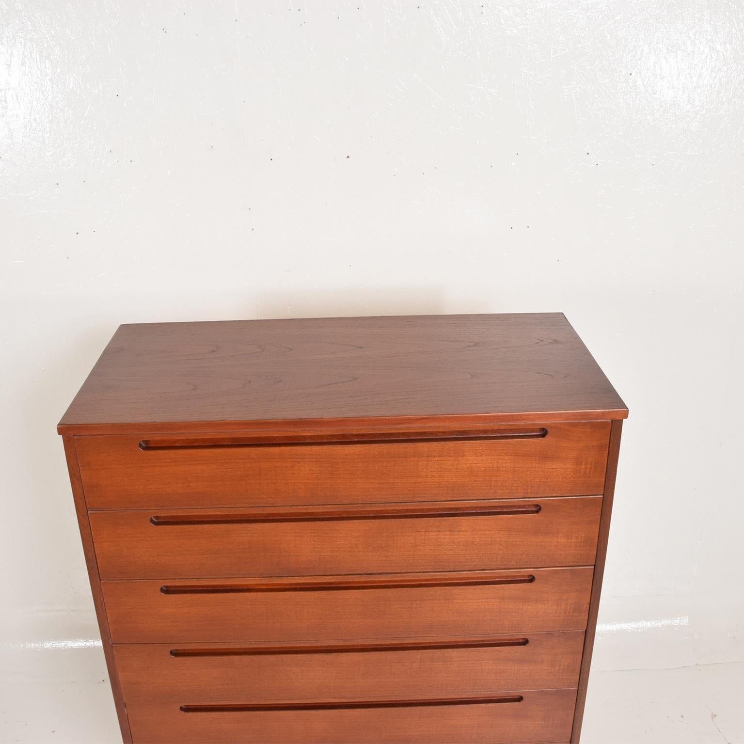 Midcentury Danish Modern Teak Dresser Tall Highboy by Nils Jonsson 3