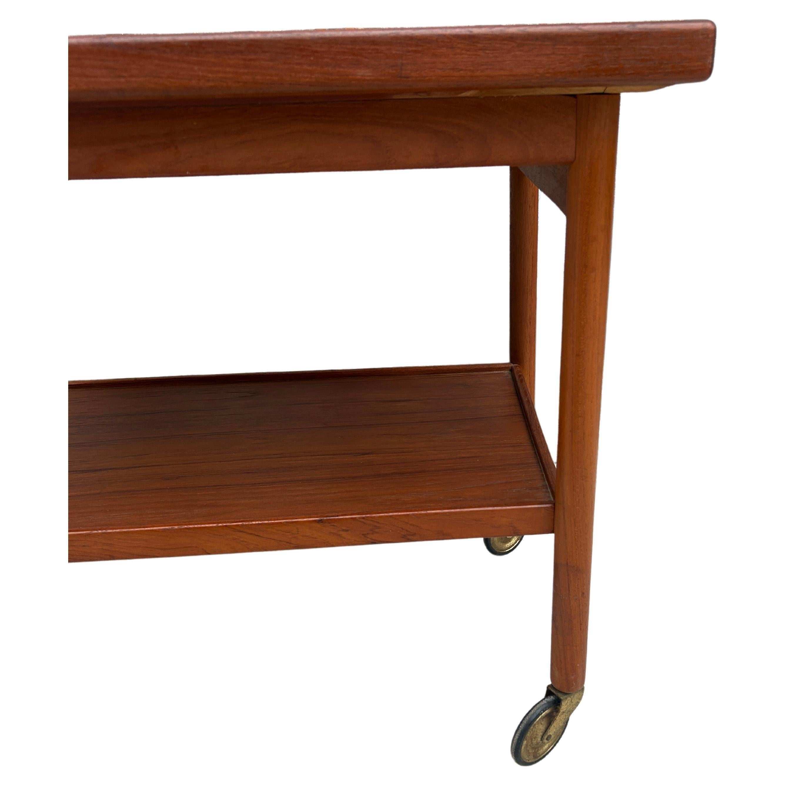 Woodwork Midcentury Danish Modern Teak extension Bar Cart Server For Sale