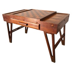 Retro Midcentury Danish Modern Teak Game Table