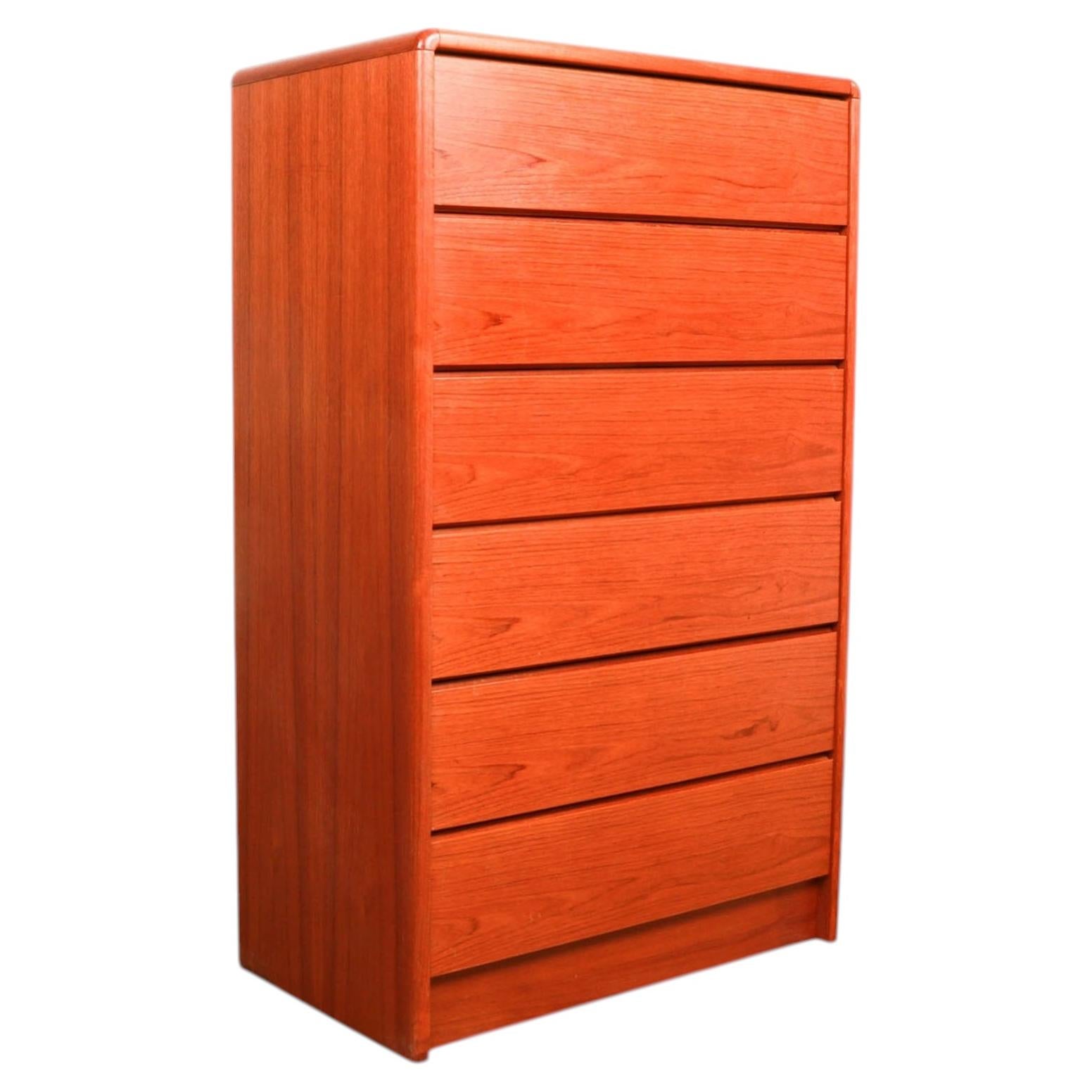 MidCentury Danish Modern Teak Highboy Tall Dresser For Sale