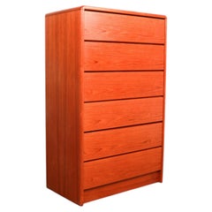 MidCentury Danish Modern Teak Highboy Tall Dresser