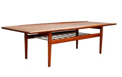 Midcentury Danish Modern Teak Long Rectangular Cocktail Table by Grete Jalk