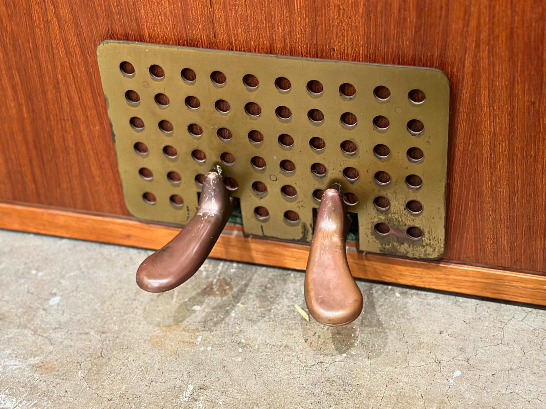 Brass Midcentury Danish Modern Teak Pianette - Andreas Christensen - Hindsberg Dansk
