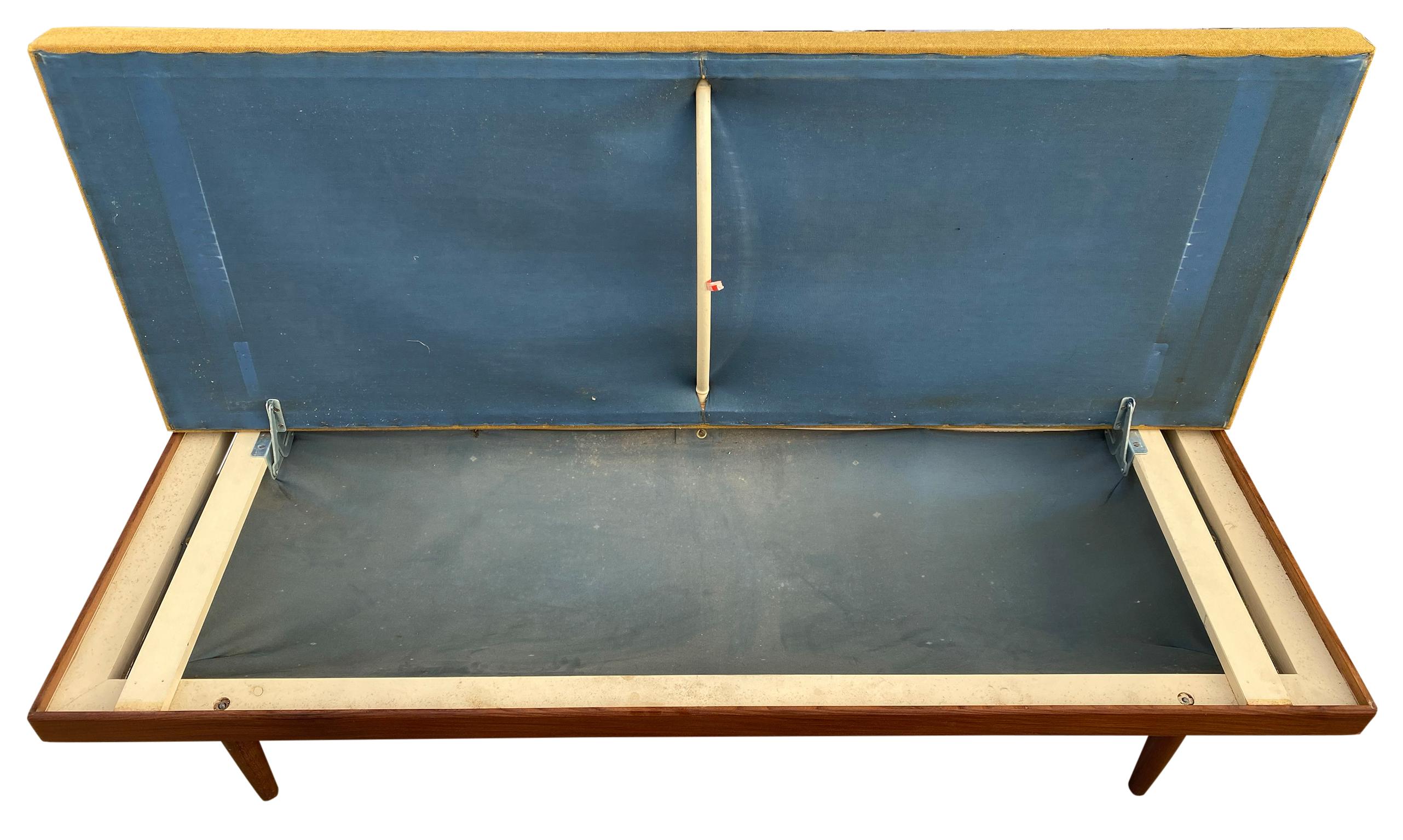 Norwegian Midcentury Danish Modern teak Sofa Couch Daybed by Edvard Kindt for Gustav Bahus