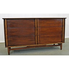 Midcentury Danish Modern Walnut 6-Drawer Credenza or Dresser