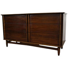 Midcentury Danish Modern Walnut 6-Drawer Credenza or Dresser