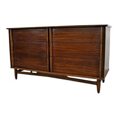 Midcentury Danish Modern Walnut 6-Drawer Credenza or Dresser