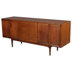 Midcentury Danish Modern Walnut Declaration Credenza by Drexel, circa 1960