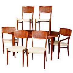 Vintage Midcentury Danish Modern Walnut Dining Set by Drexel, 20th Century