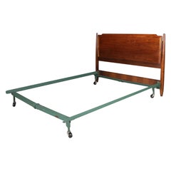 Midcentury Danish Modern Walnut Full/Double Headboard & Frame, 20thC