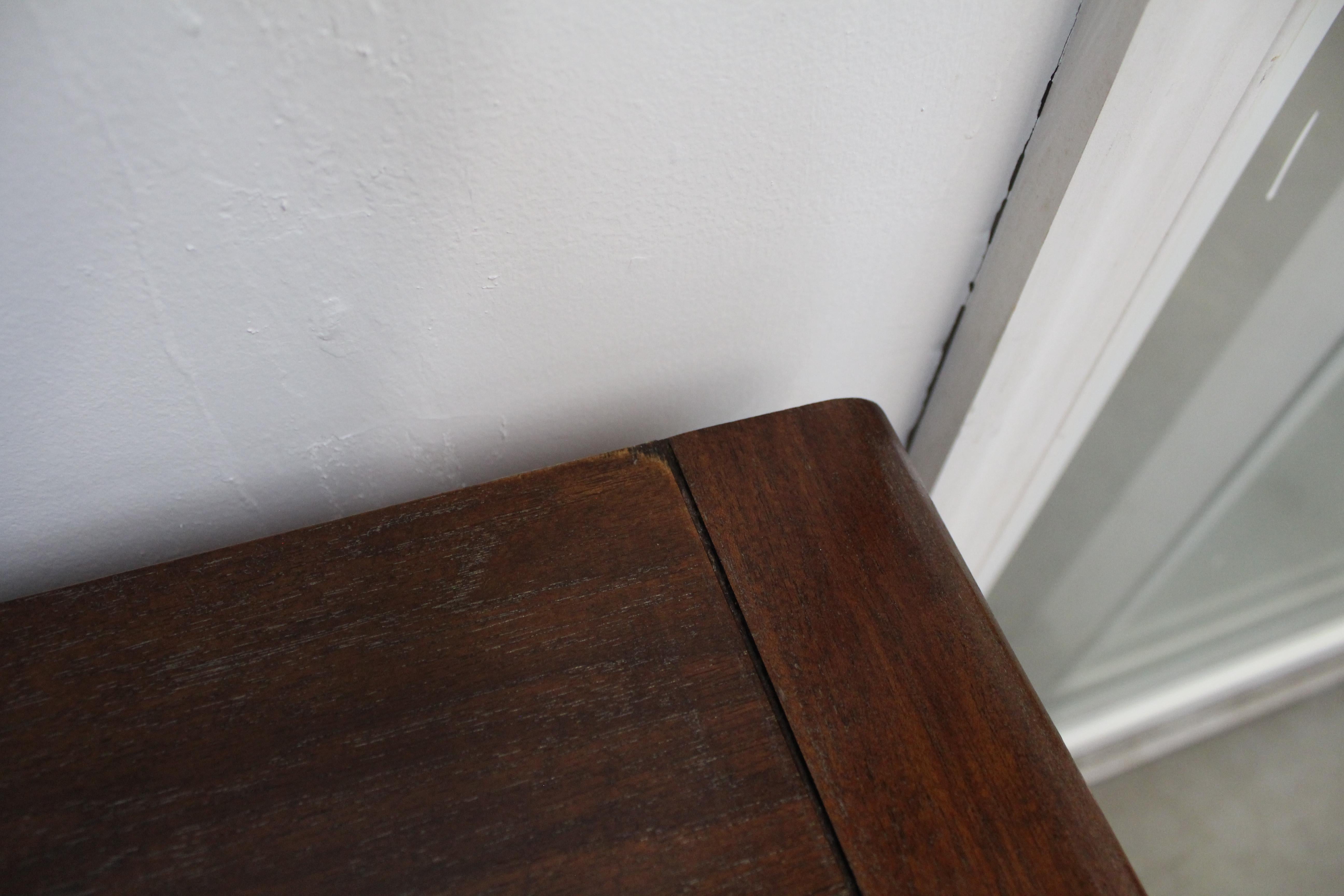 Midcentury Danish Modern Walnut Glass Door Bookcase/Shelf on Hairpin Legs 3