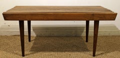 Midcentury Danish Modern Walnut Slat Bench Coffee Table
