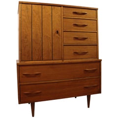 Midcentury Danish Modern Walnut Tall Chest