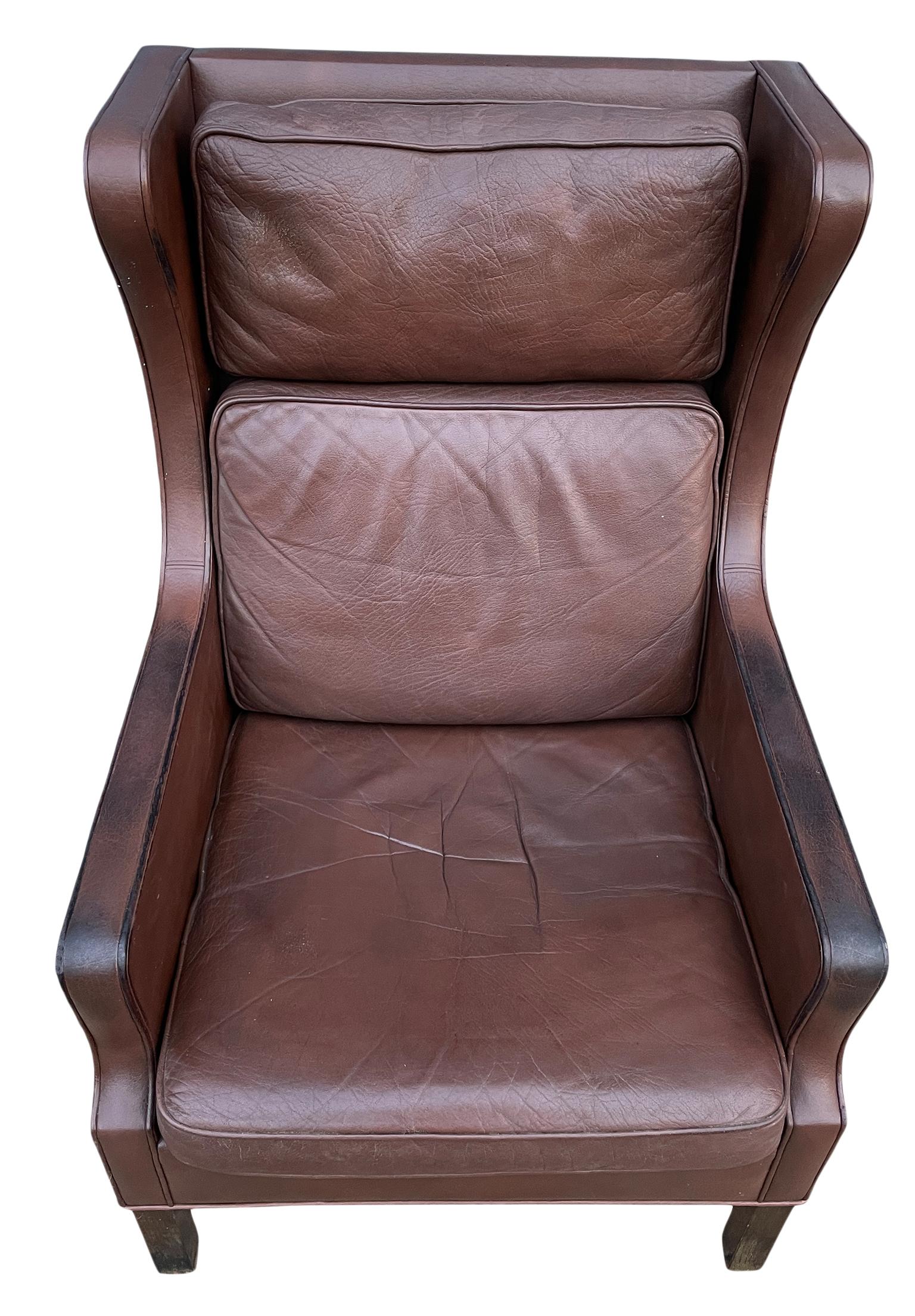 leather wing back recliner
