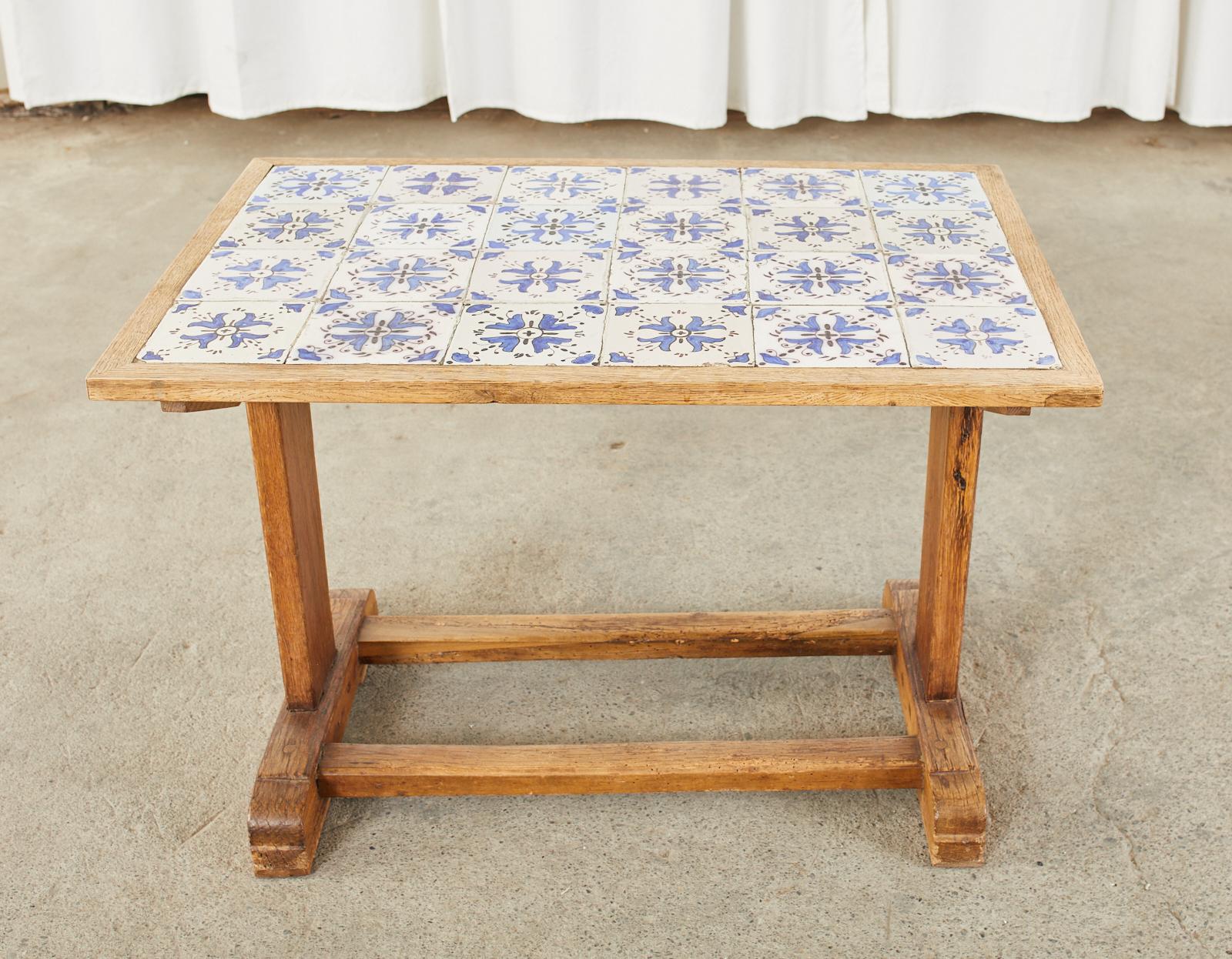 Mid-Century Modern Midcentury Danish Oak Porcelain Tile Top Coffee Table
