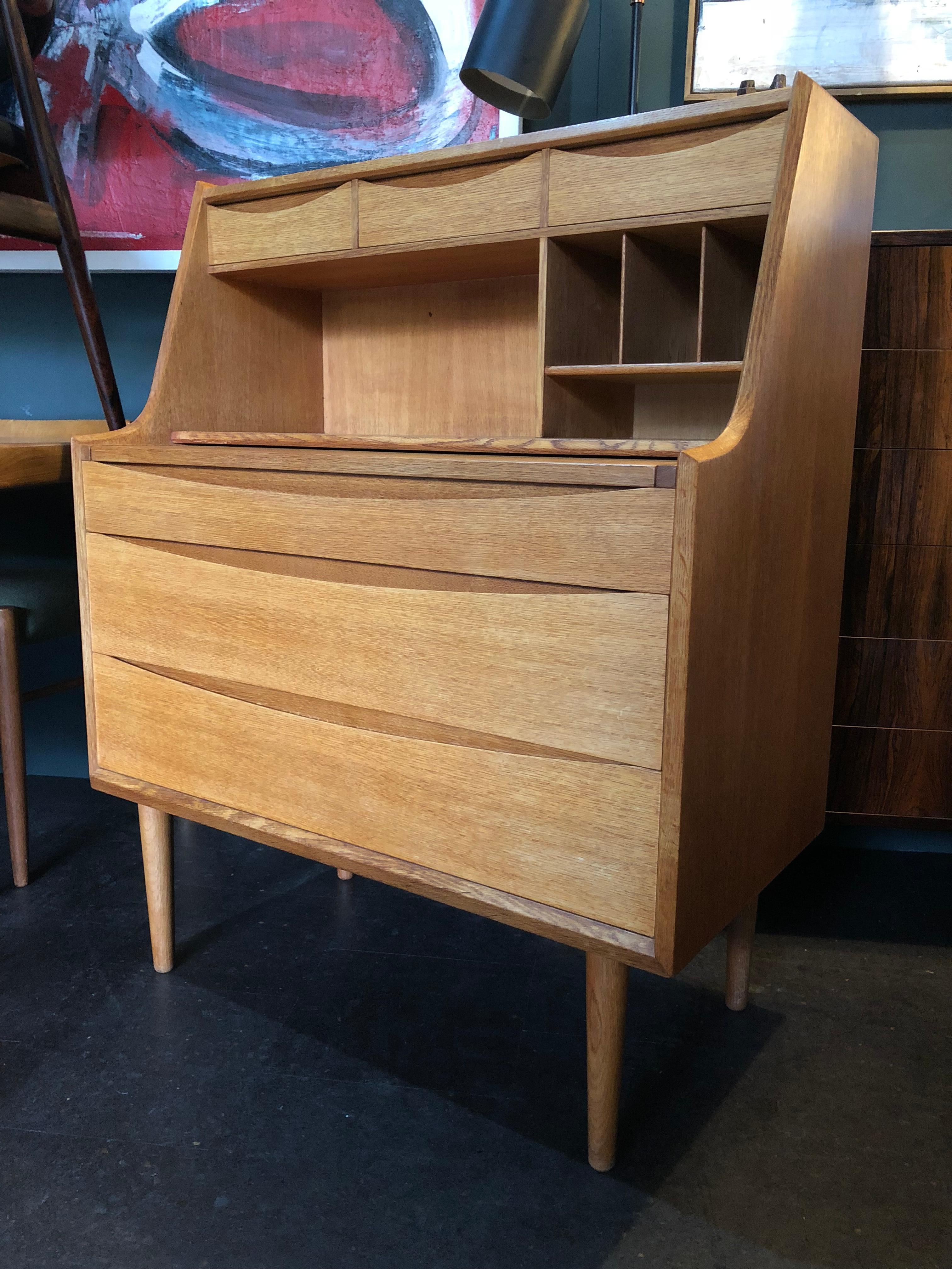 Mid-Century Modern Midcentury Danish Oak Secretaire Bureau, Orum Møbler