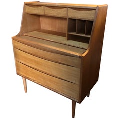 Vintage Midcentury Danish Oak Secretaire Bureau, Orum Møbler