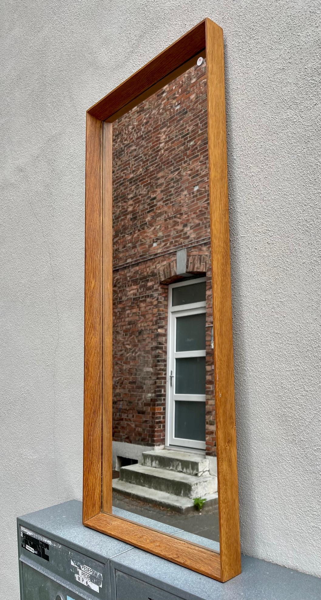 Mid-Century Danish Oak Wall Mirror by Aarhus Glasimport & Glassliberi, 1960s 4