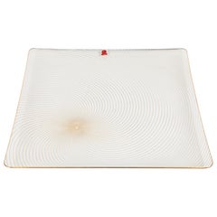 Vintage Midcentury Danish Op-Art Gold Swirl Platter