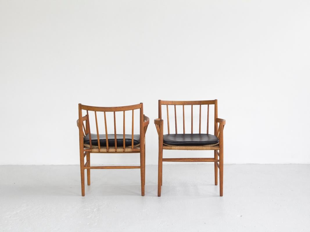 Mid-Century Modern Midcentury Danish Pair of Chairs J81 by Jørgen Baekmark for FDB