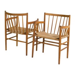 Midcentury Danish Pair of Chairs J81 by Jørgen Baekmark for FDB