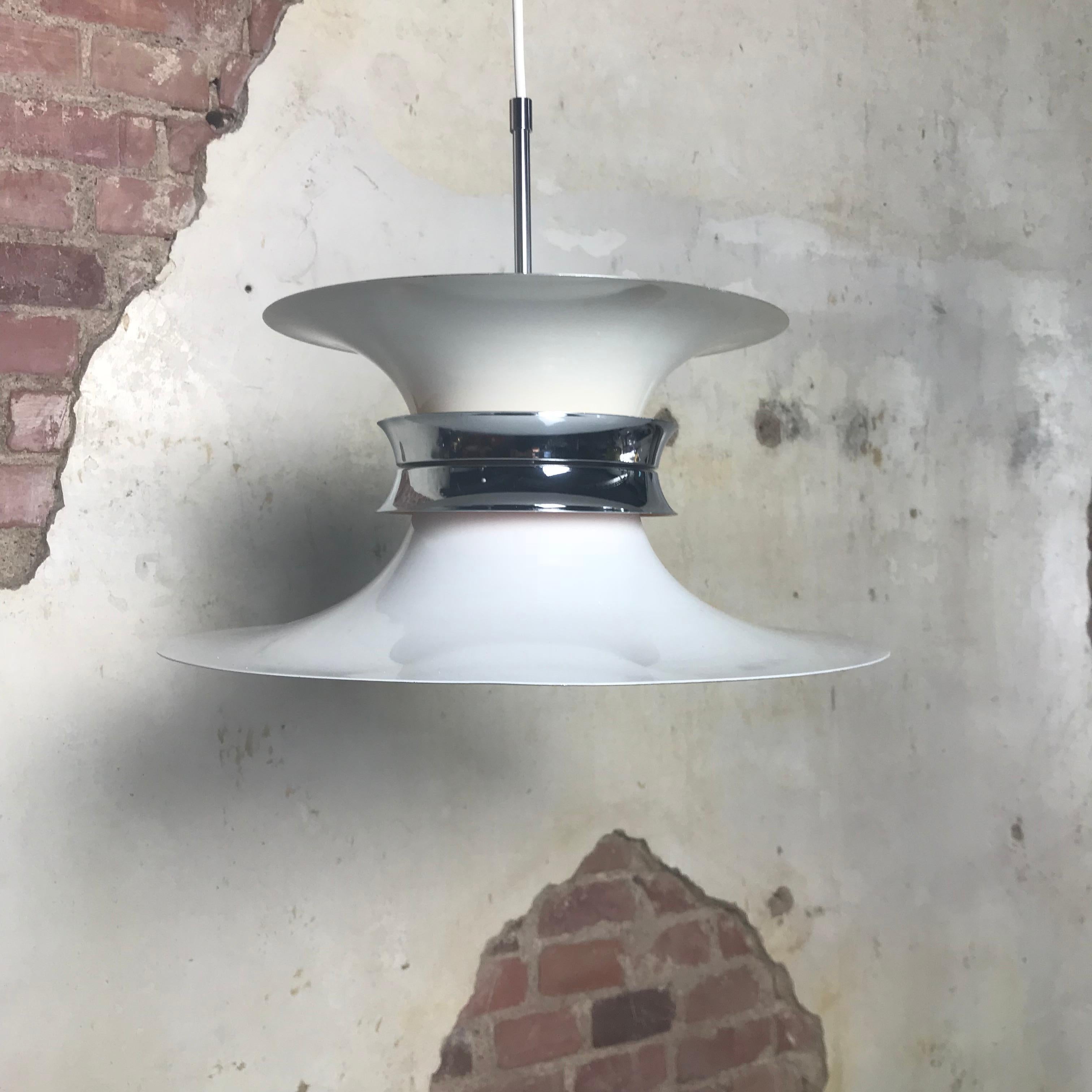 Aluminum Midcentury Danish Pendant by Bent Nordsted for Lyskaer Belysning, 1960s For Sale