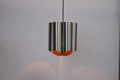 Midcentury Danish Pendant with Six Cylinders the Lamp is Orange Inside