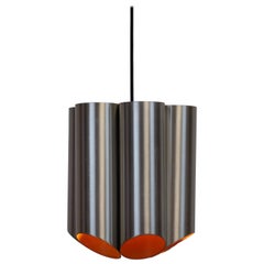 Midcentury Danish Pendant with Six Cylinders the Lamp is Orange Inside