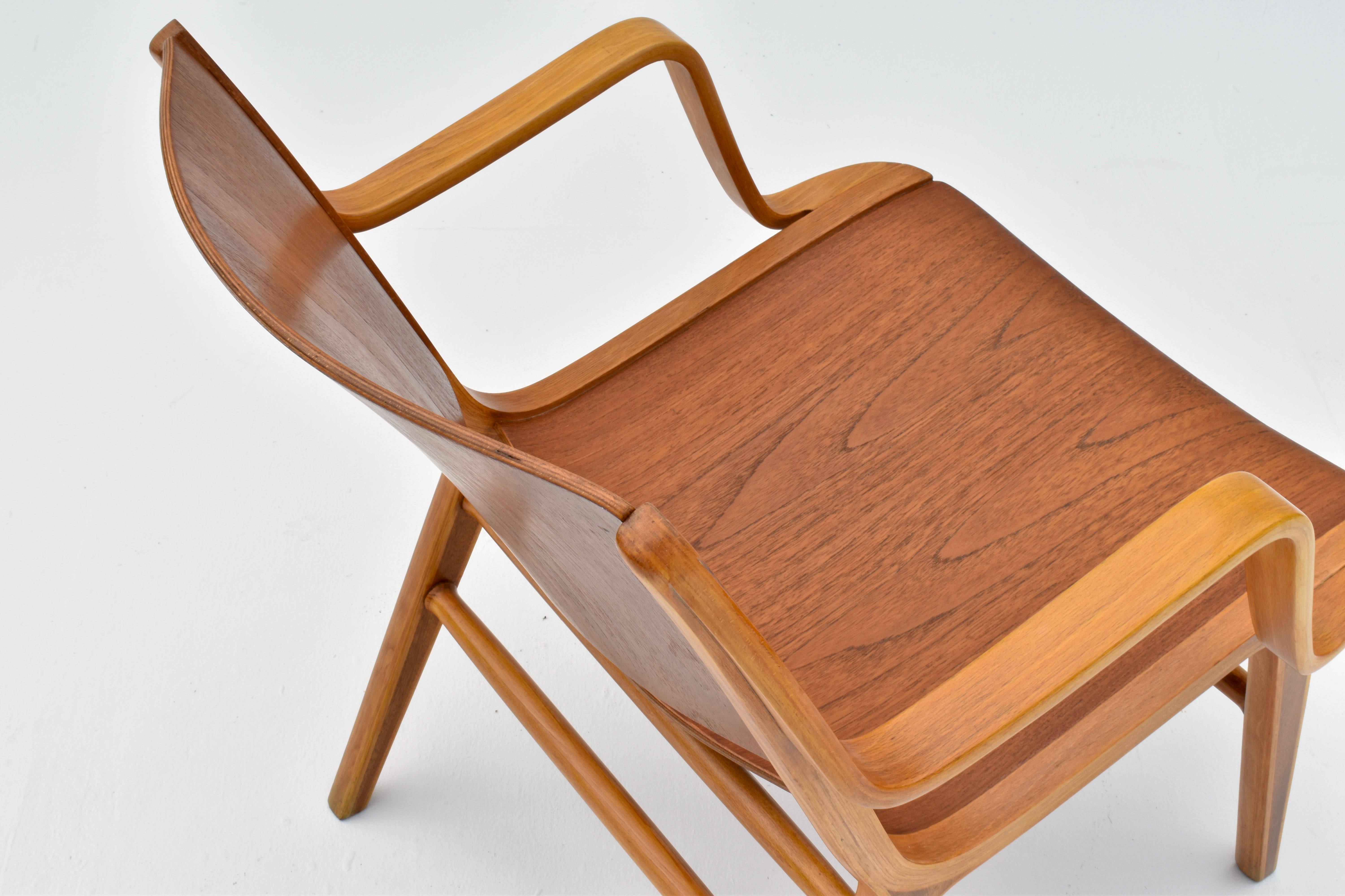 Midcentury Danish Peter Hvidt AX Chair For Fritz Hansen For Sale 7