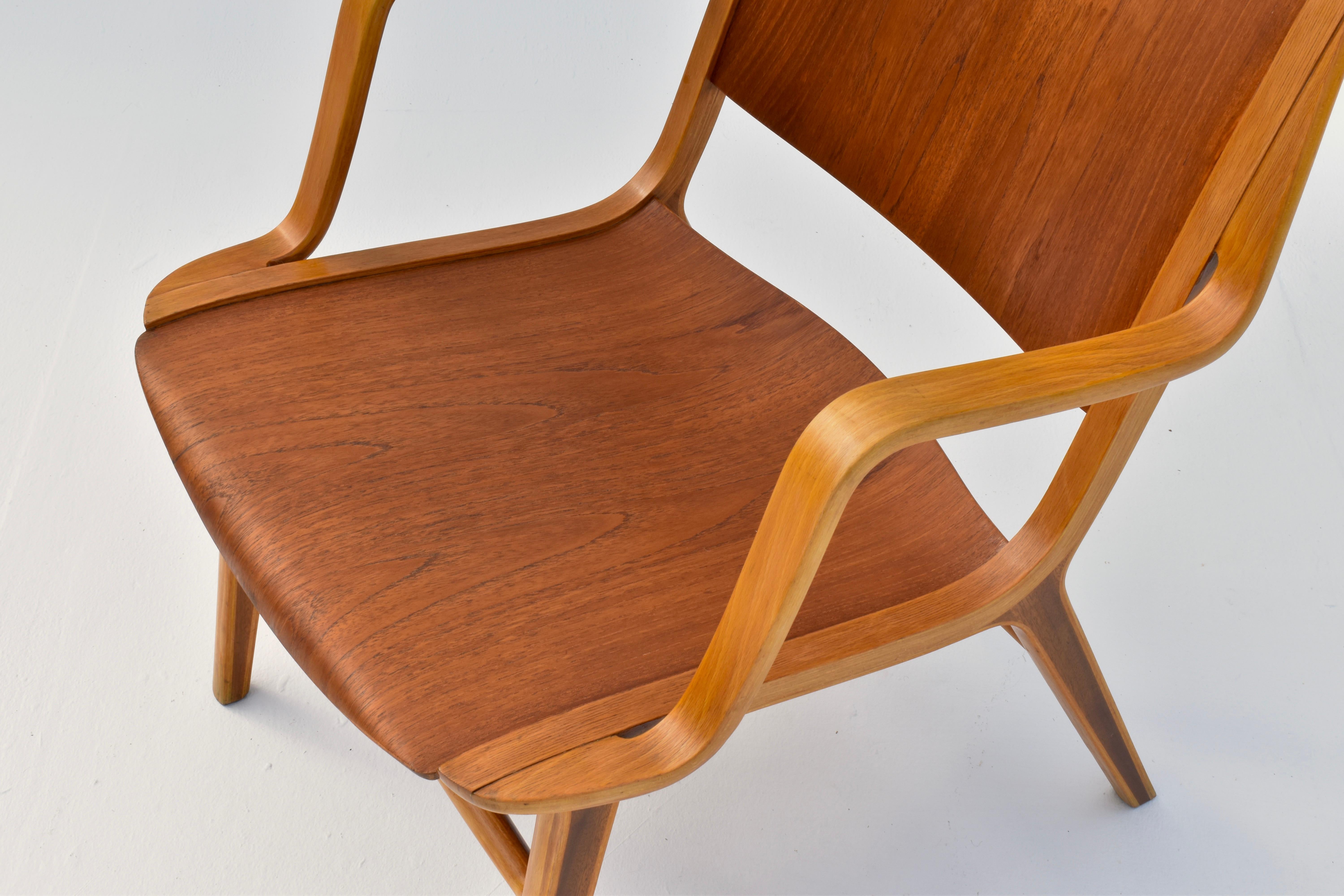 Midcentury Danish Peter Hvidt AX Chair For Fritz Hansen In Good Condition For Sale In Shepperton, Surrey