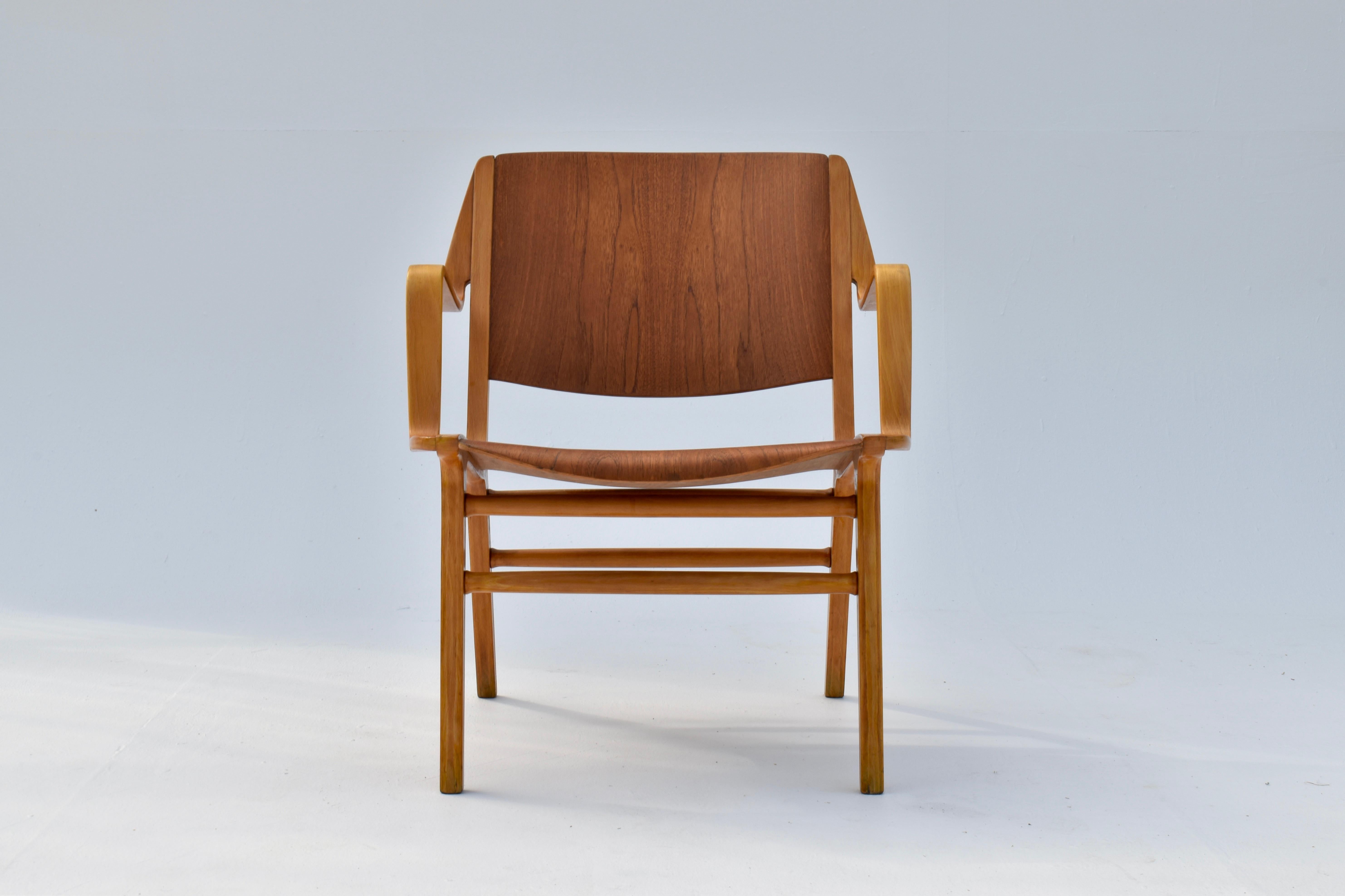 Beech Midcentury Danish Peter Hvidt AX Chair For Fritz Hansen For Sale