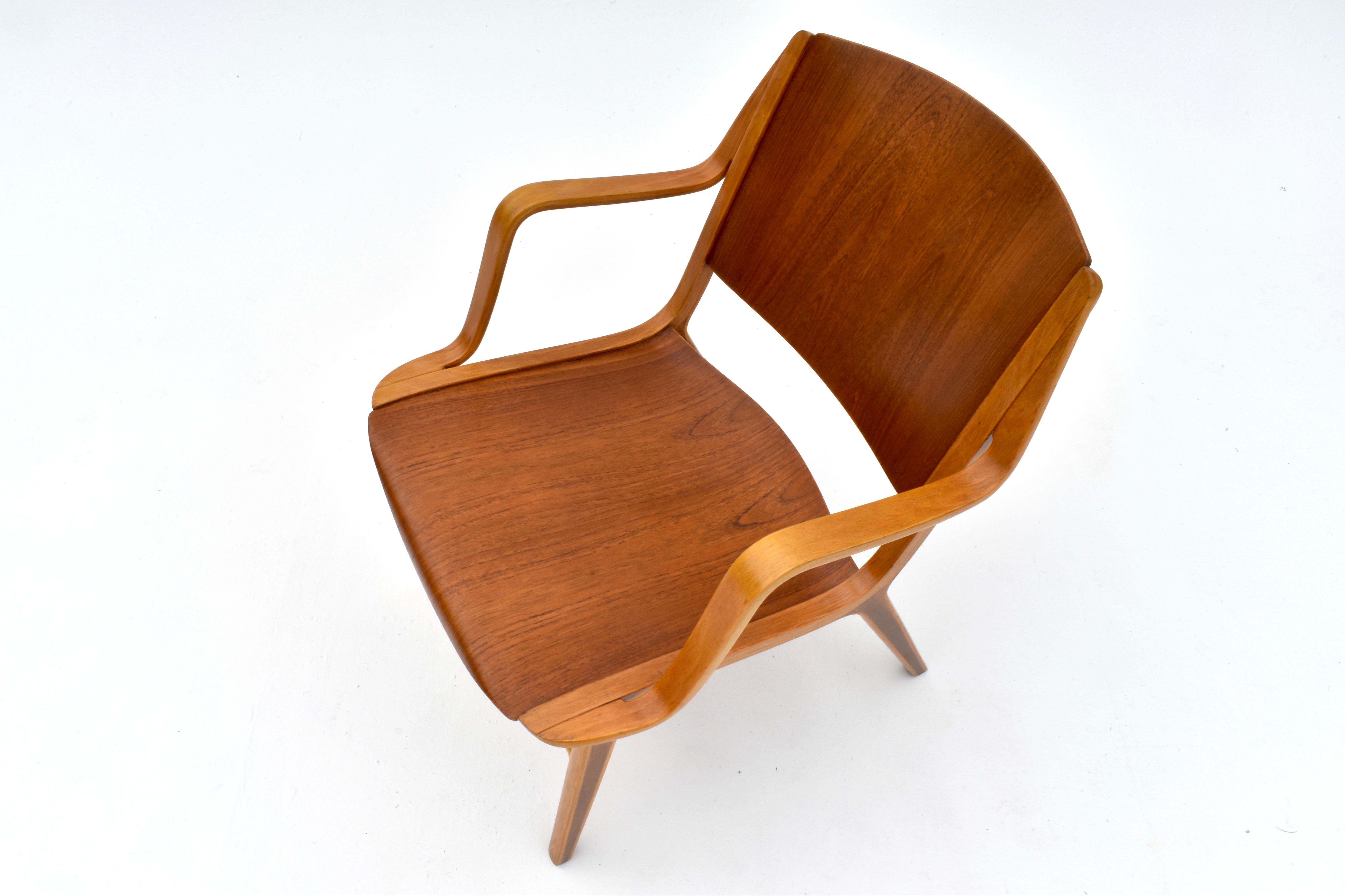 Beech Midcentury Danish Peter Hvidt AX Chair For Fritz Hansen For Sale