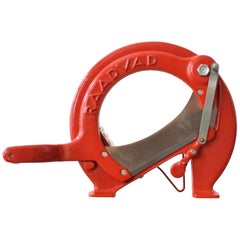 Midcentury Danish Red Raadvad Bread Slicer by Ove Larsen Original Design Denmark