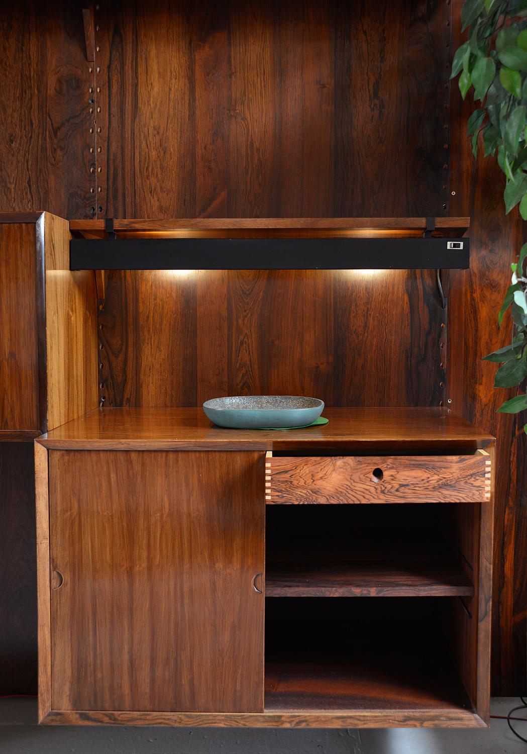 Midcentury Danish Rosewood ‘Cado’ Modular Wall System Poul Cadovius Home Office 9