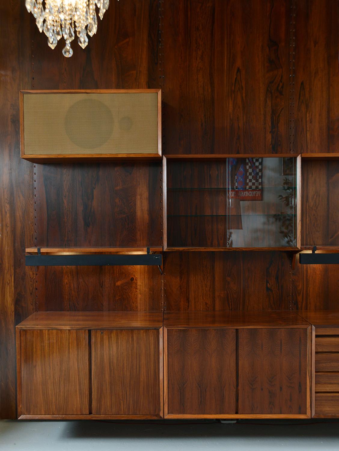 Mid-20th Century Midcentury Danish Rosewood ‘Cado’ Modular Wall System Poul Cadovius Home Office