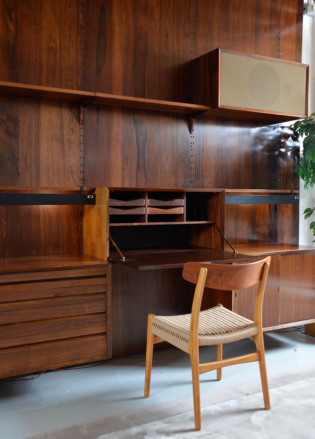Midcentury Danish Rosewood ‘Cado’ Modular Wall System Poul Cadovius Home Office 2