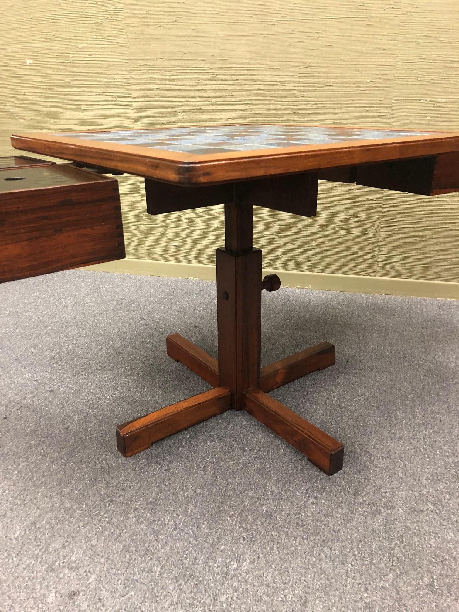 Mid-Century Modern Midcentury Danish Rosewood Chess Table by Mogens Lund 