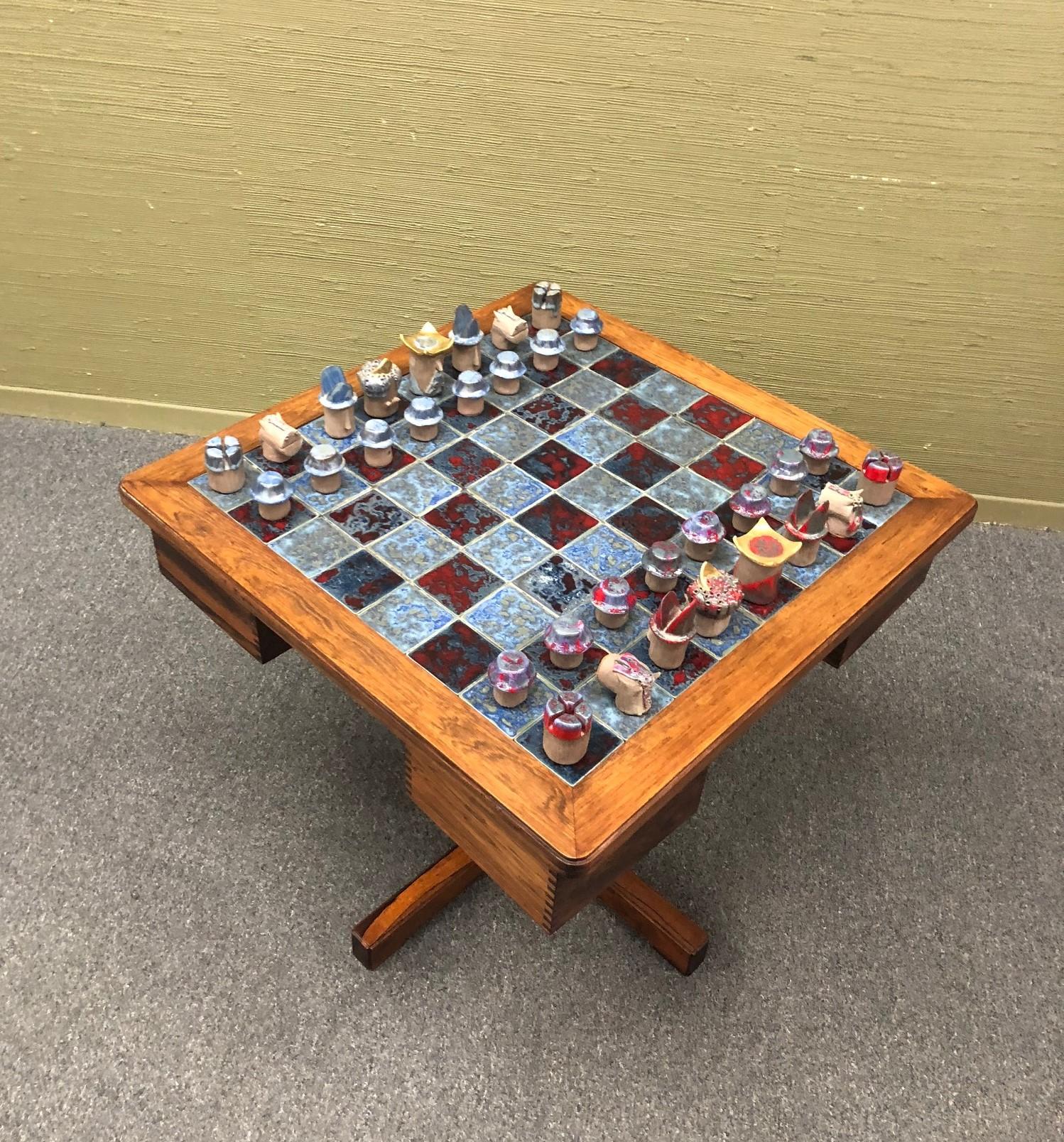 Midcentury Danish Rosewood Chess Table by Mogens Lund  1