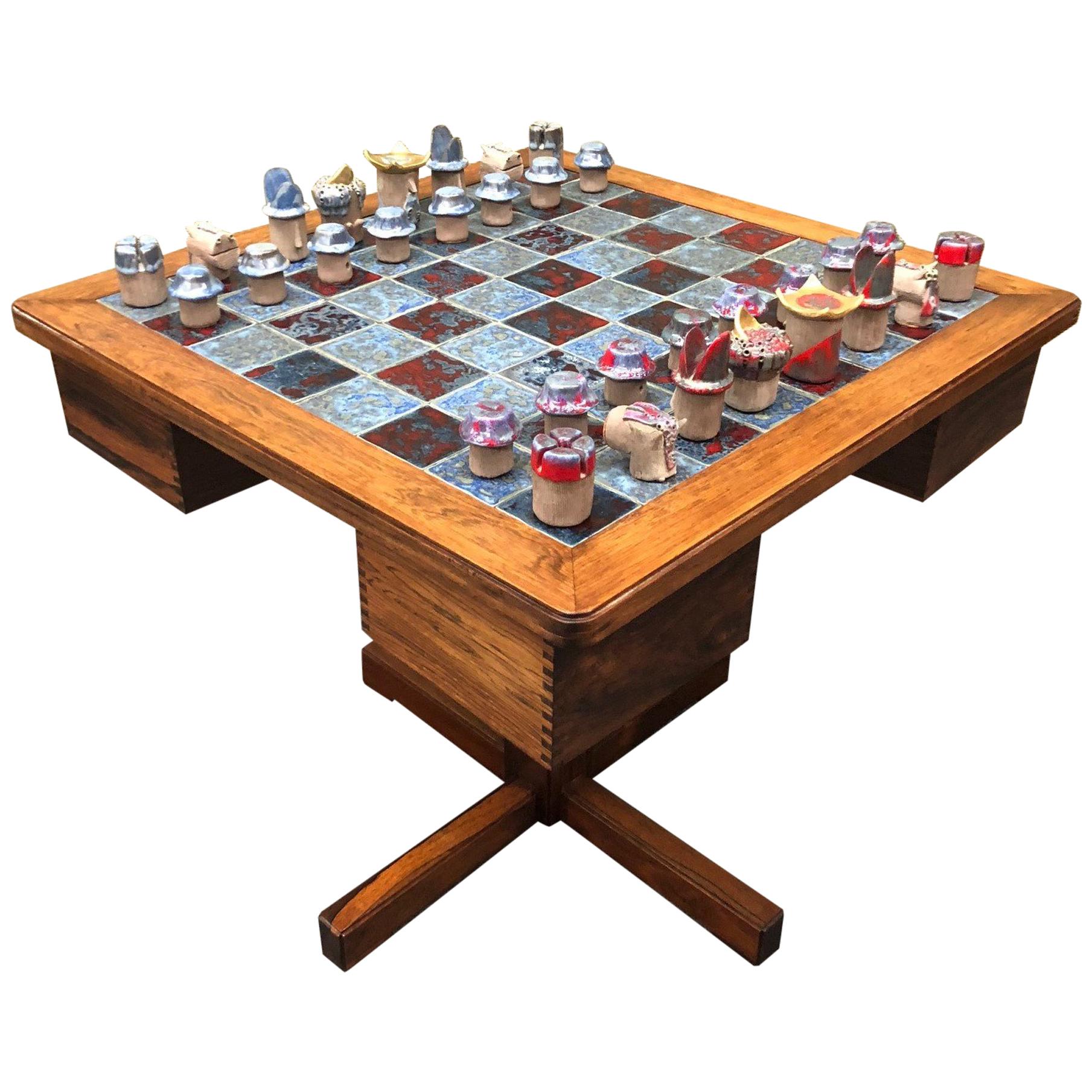 Midcentury Danish Rosewood Chess Table by Mogens Lund 