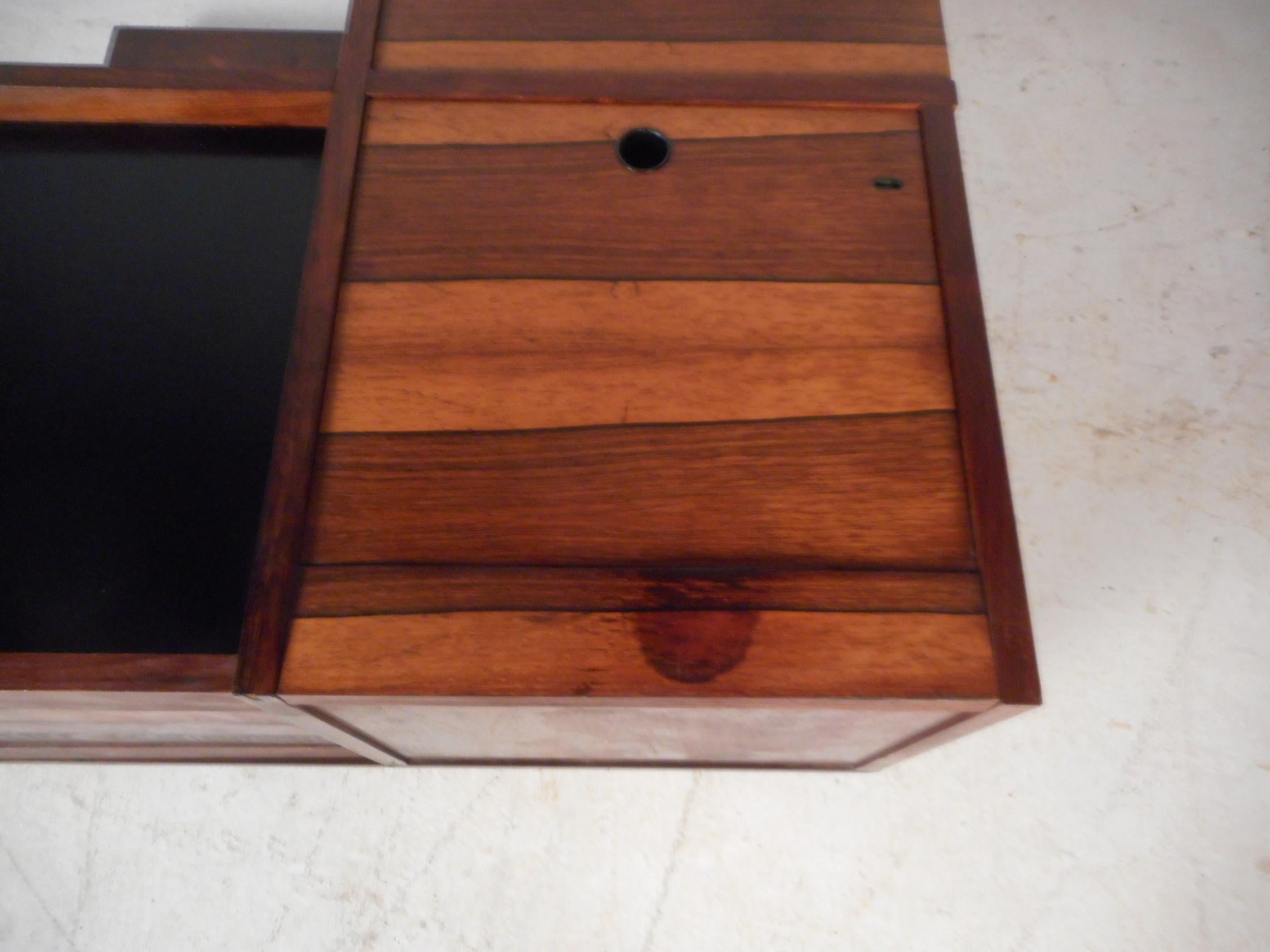 Midcentury Danish Rosewood Coffee Table or Liquor Cabinet with Folding Tables 2