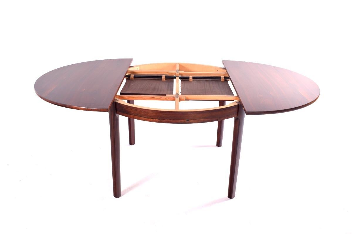 Midcentury Danish Rosewood Dining Table with Two Hidden Leaves 5